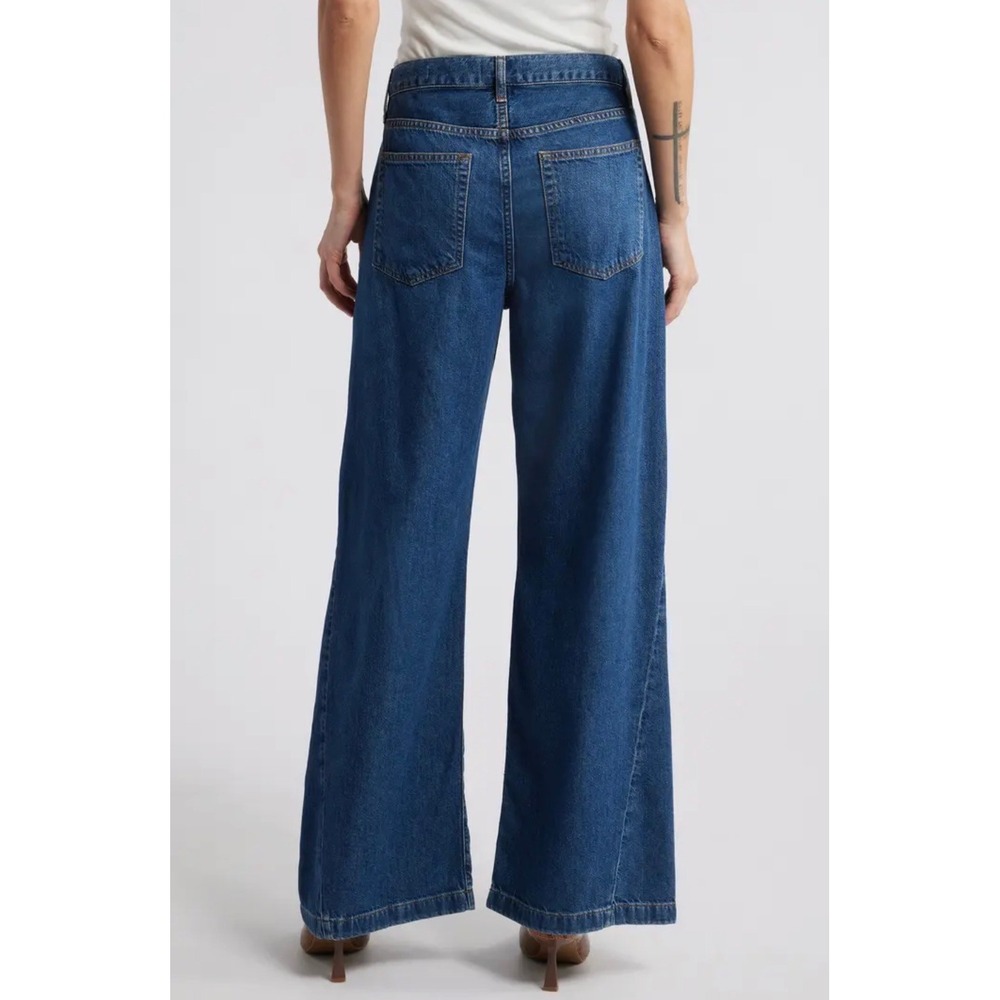 Frame Le Baggy Palazzo Wide Leg Jeans Ocean Drive Blue Women's Size 30 - Picture 10 of 11